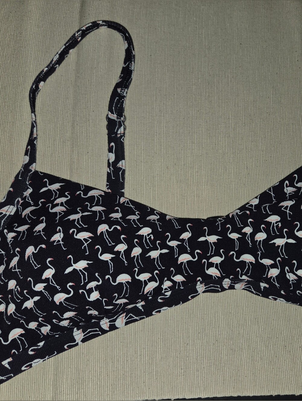 Free Assembly Navy Flamingo Triangle Swim Top L